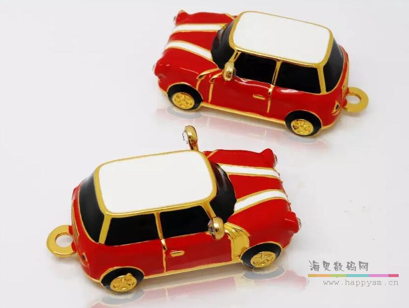 紅色 鑲金 汽車U盤 仿mini cooper 汽車