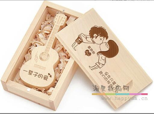 木吉他 U盤 精美木質包裝盒 可打logo