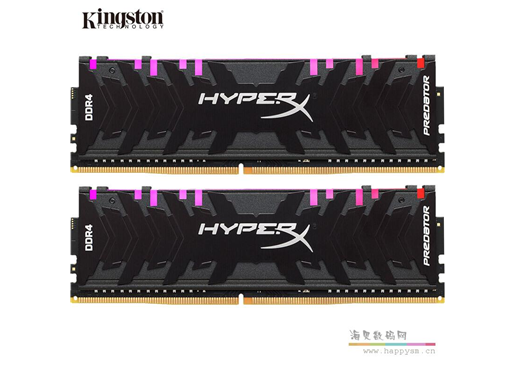 金士頓 16G(8GX2) DDR4 2933  駭客神條 HyperX Predator RGB 掠食者 臺式機內存