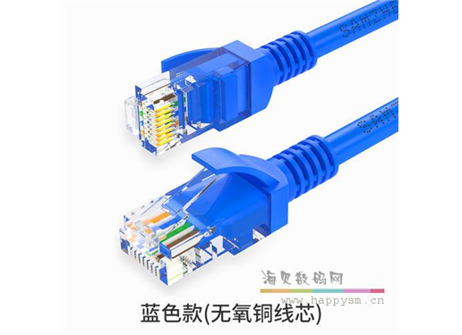 山澤 6六類 網線家用高速千兆室外電腦寬帶5網絡路由器連接線 1米 藍