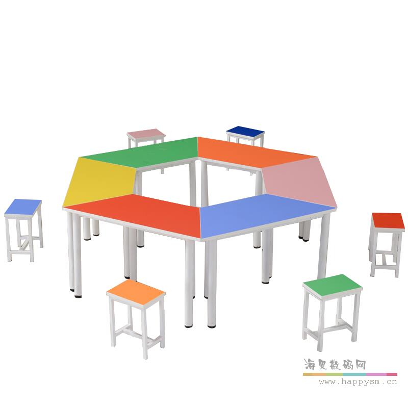 六邊形電腦桌課桌編程教育課程實驗臺可拼接AI教室辦公臺六角桌椅